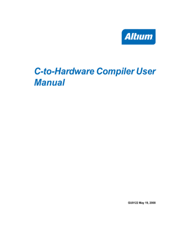 C-to-Hardware Compiler User Manual | Manualzz