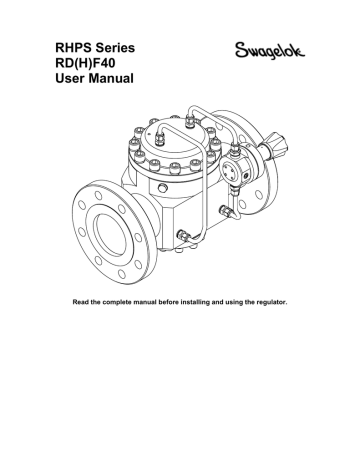 Swagelok RDHF40 User manual | Manualzz