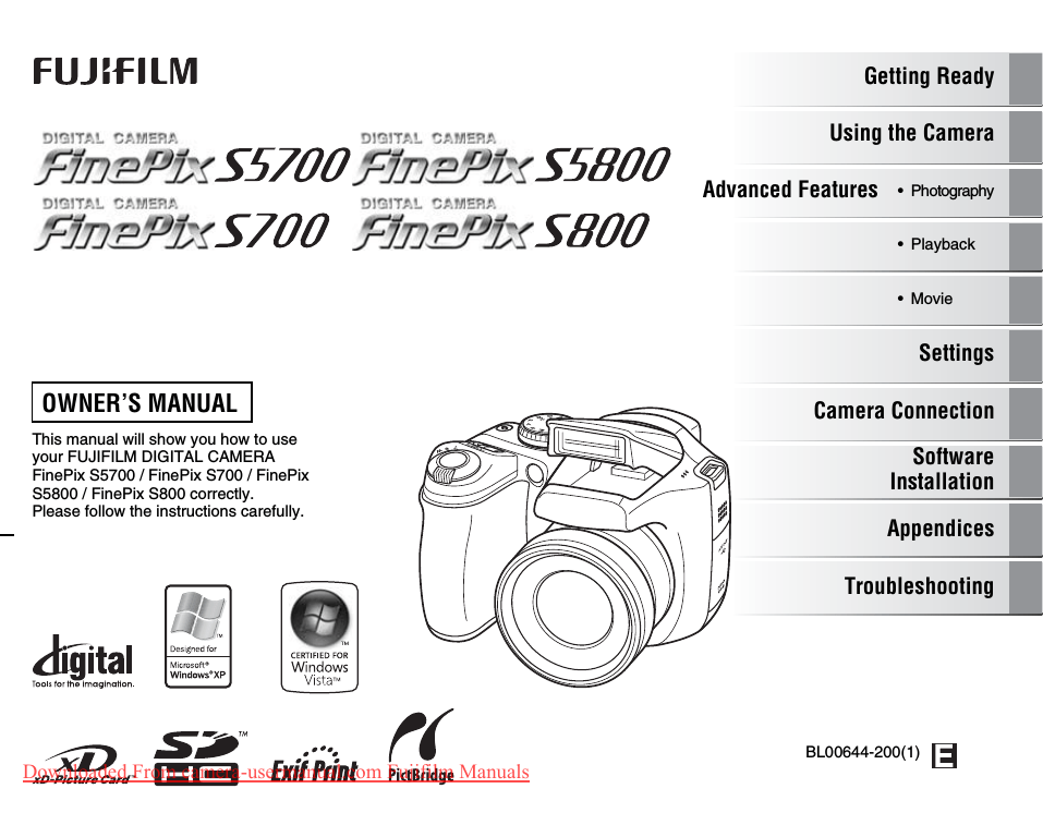 Fujifilm FinePix S5700 User Guide Manual pdf Manualzz