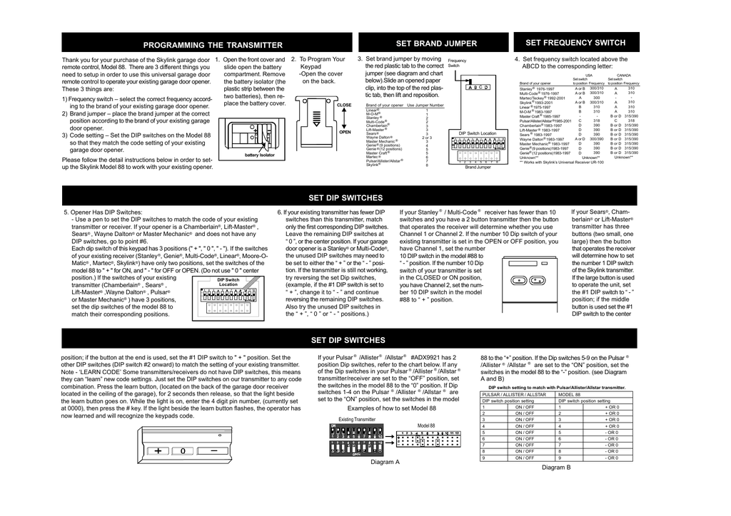 Allister Type 2 Garage Door Opener Manual | Dandk Organizer
