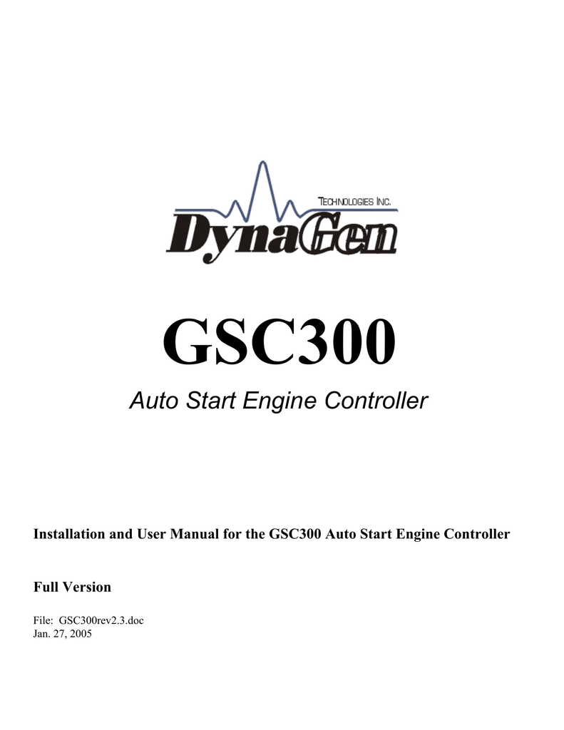 Auto Start Engine Controller Manualzz