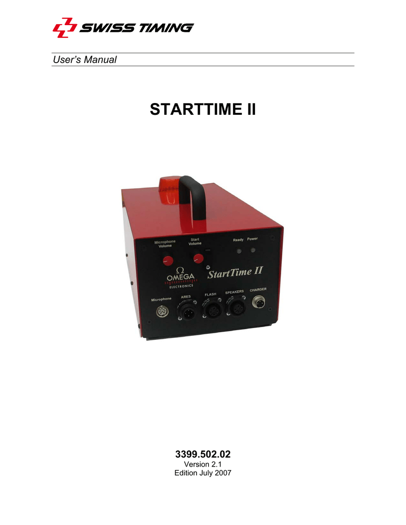 Omega Starttime II | Manualzz
