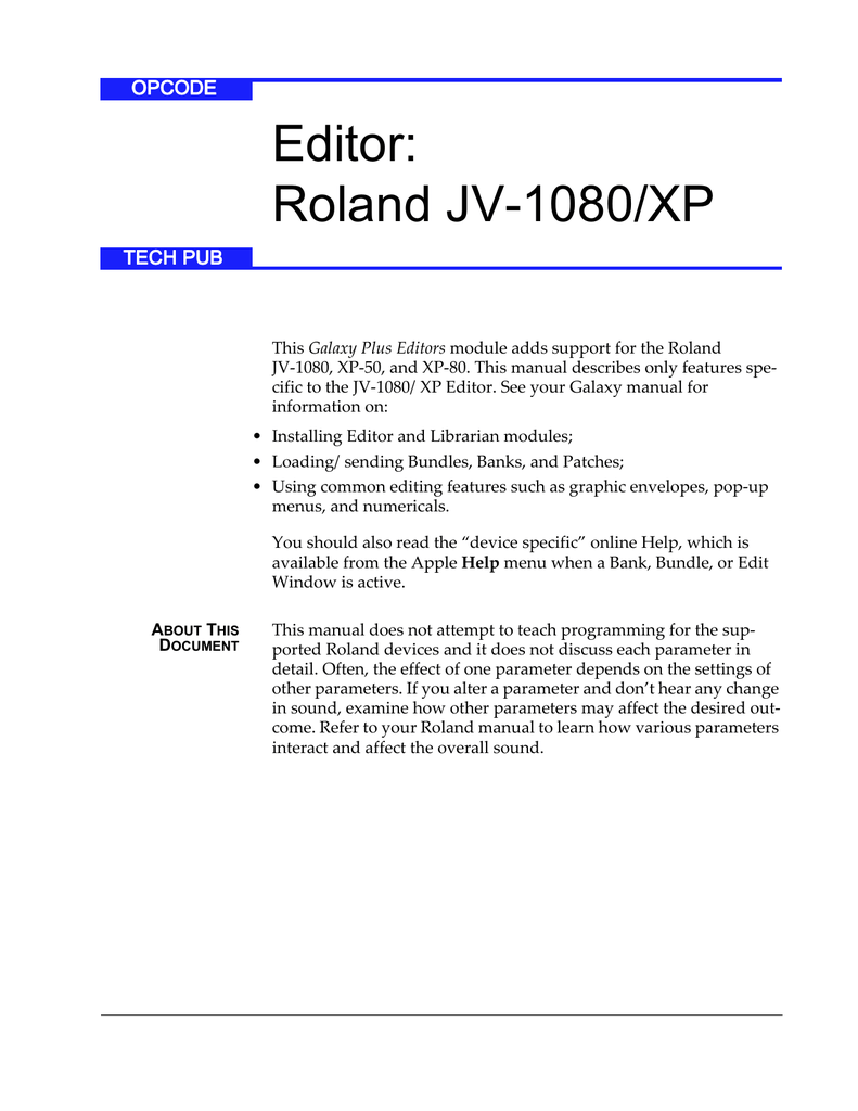 Editor Roland Jv Manualzz