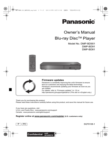 Panasonic DMP-BD91 Owner Manual | Manualzz