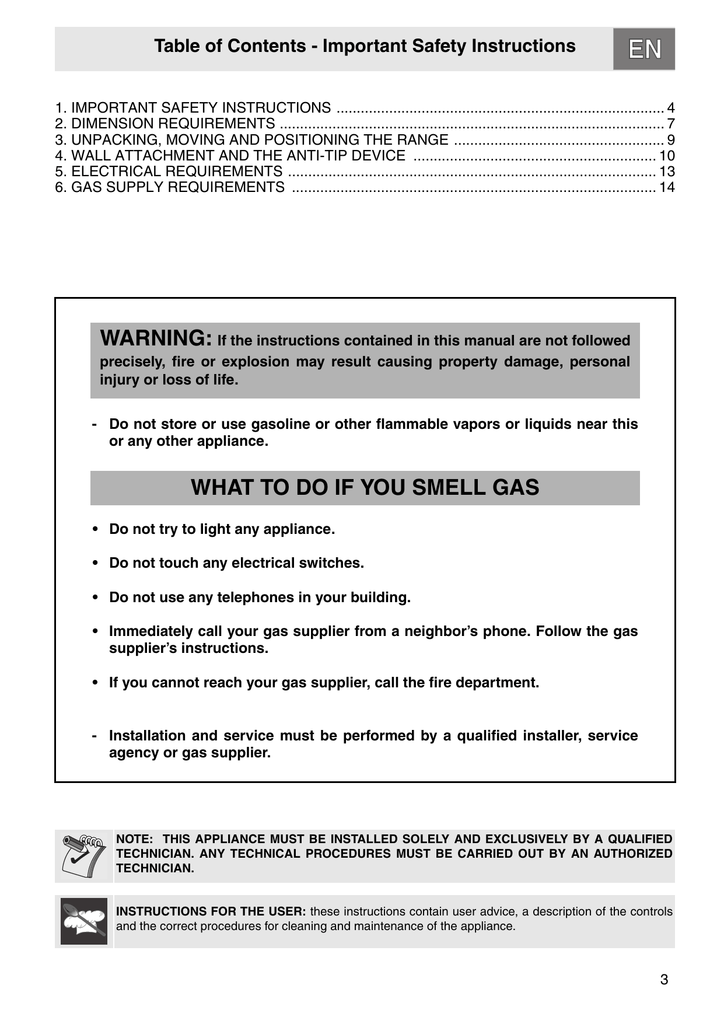 WHAT TO DO IF YOU SMELL GAS Manualzz