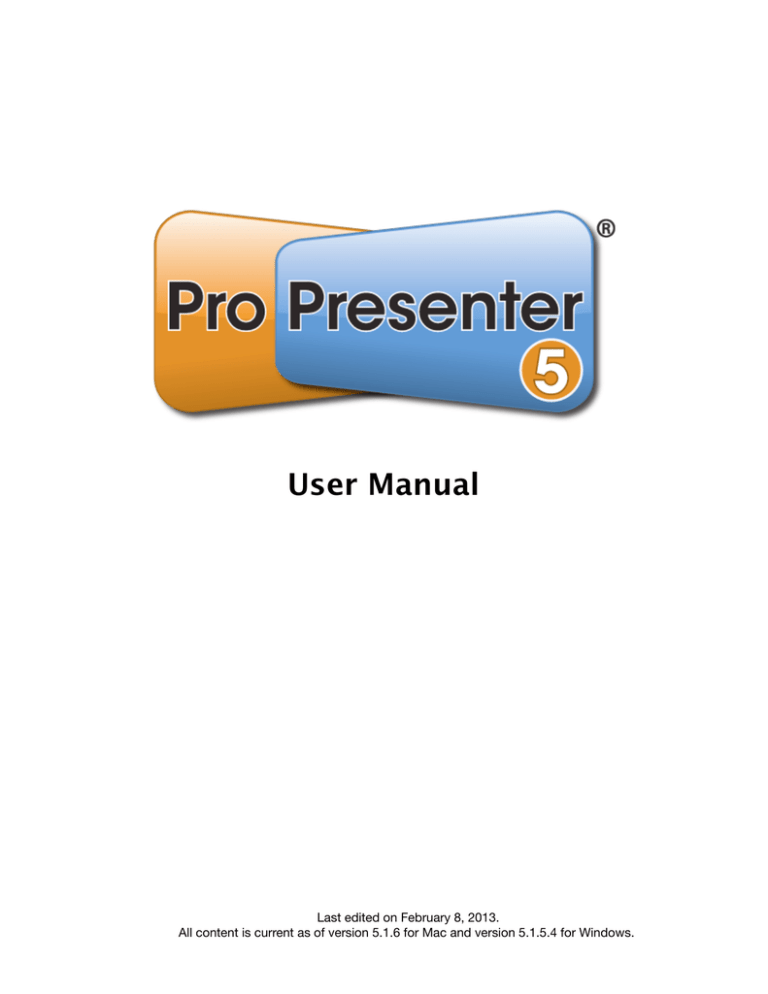 propresenter 6 manual for windows