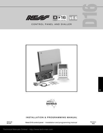 Ness D16 Installation & Programming Manual | Manualzz