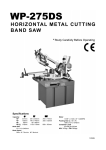 Metal Cutting Bandsaw WP-275 DS User Manual