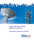 MTX 5-40 Watt, C-Band Block Up Converter Operation &amp; Maintenance Manual