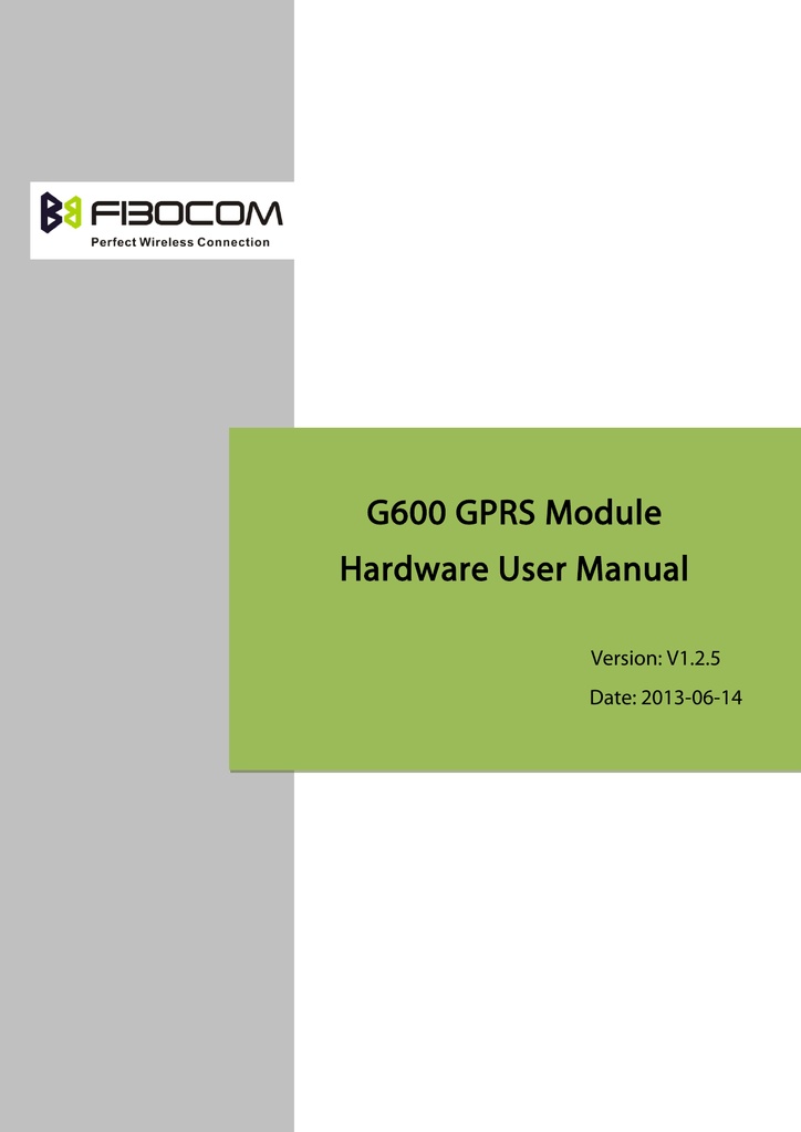 G600 Gprs Module Hardware User Manual Manualzz