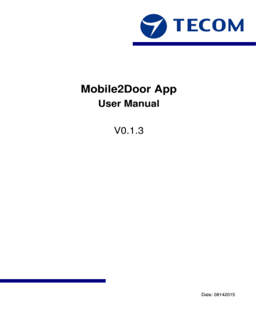 Tecom Mobile2Door App User Manual | Manualzz