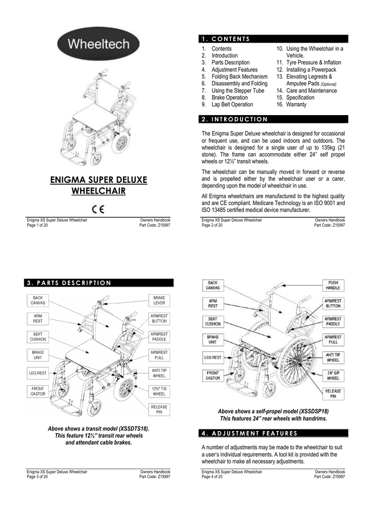 Wheeltech Enigma Wheelchair Spare Parts | Reviewmotors.co