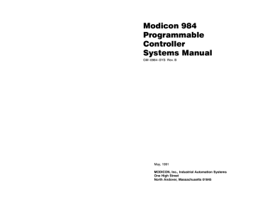 Schneider Electric Modicon 984 User Guide | Manualzz