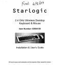 Wireless Desktop Keyboard &amp; Mouse 2.4 GHz Installation &amp; User's Guide