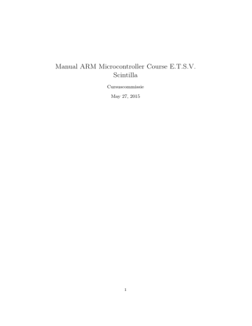 Manual ARM Microcontroller Course E.T.S.V. Scintilla | Manualzz