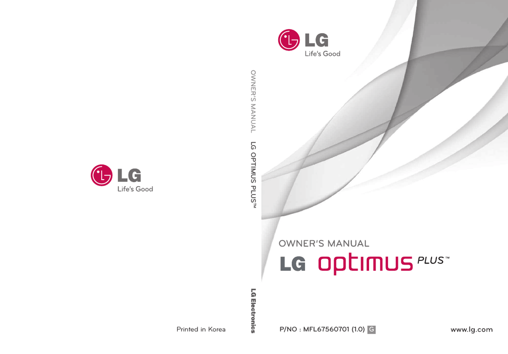 LG Optimus Plus - Manualzz