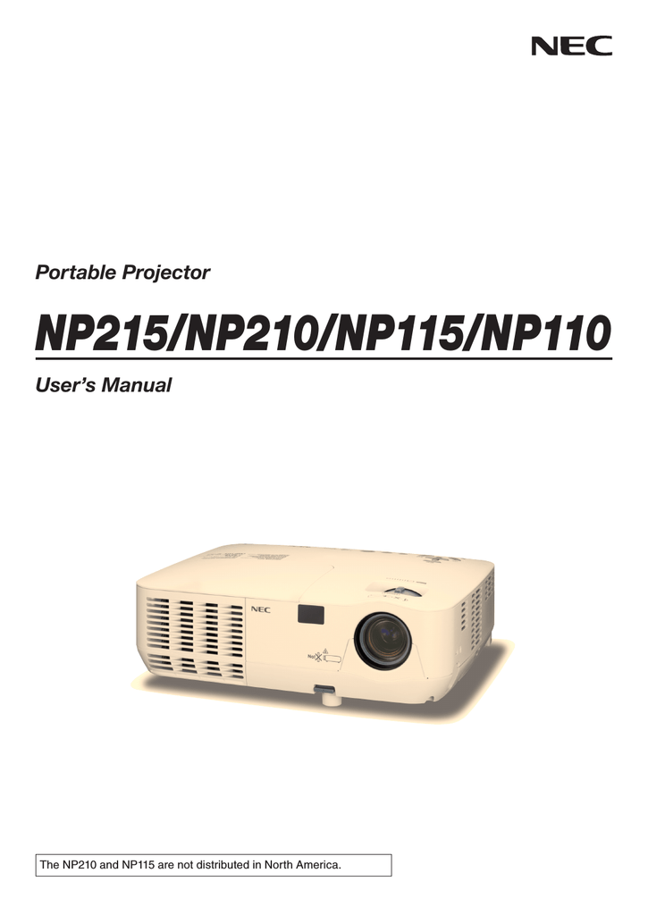 NP110 Projector User Manual Manualzz