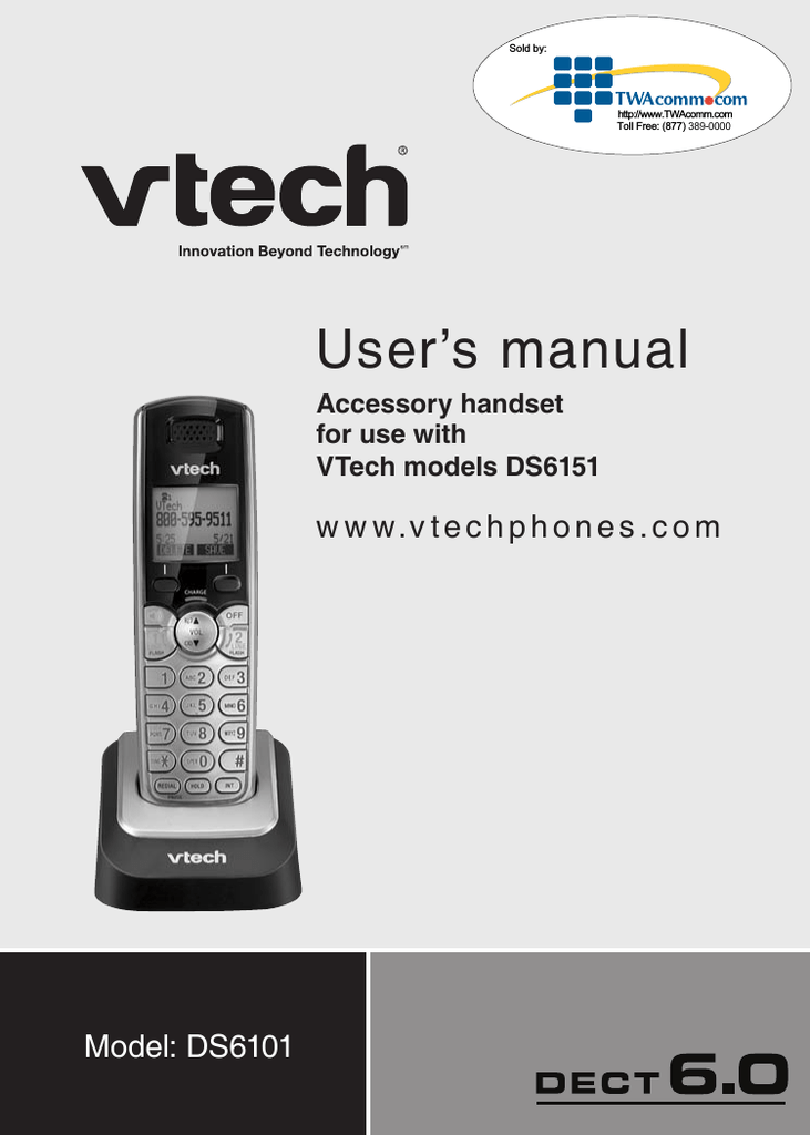 VTech DS6151 6.0 Expandable Cordless Phone User manual Manualzz
