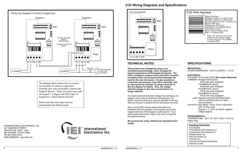 iei 2000 series keypad manual