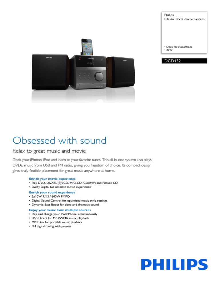 Philips AZD102//05 Dock for iPod//iPhone CD Soundmachine
