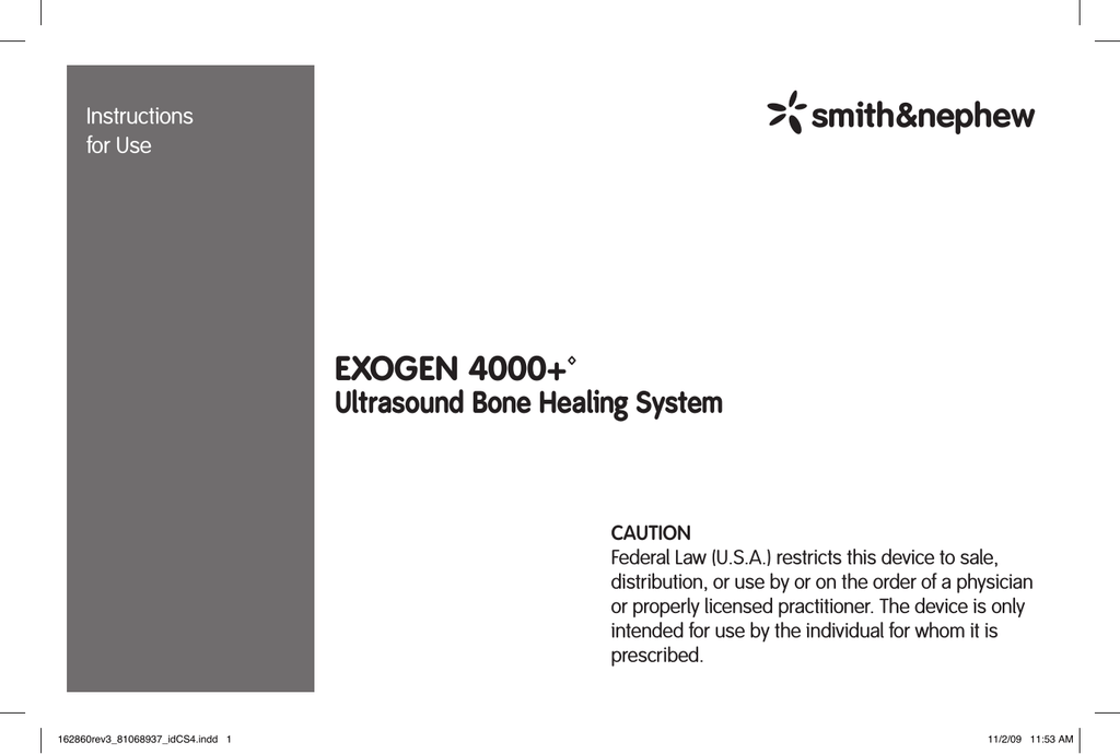 EXOGEN 4000+ Ultrasound Bone Healing System Manualzz