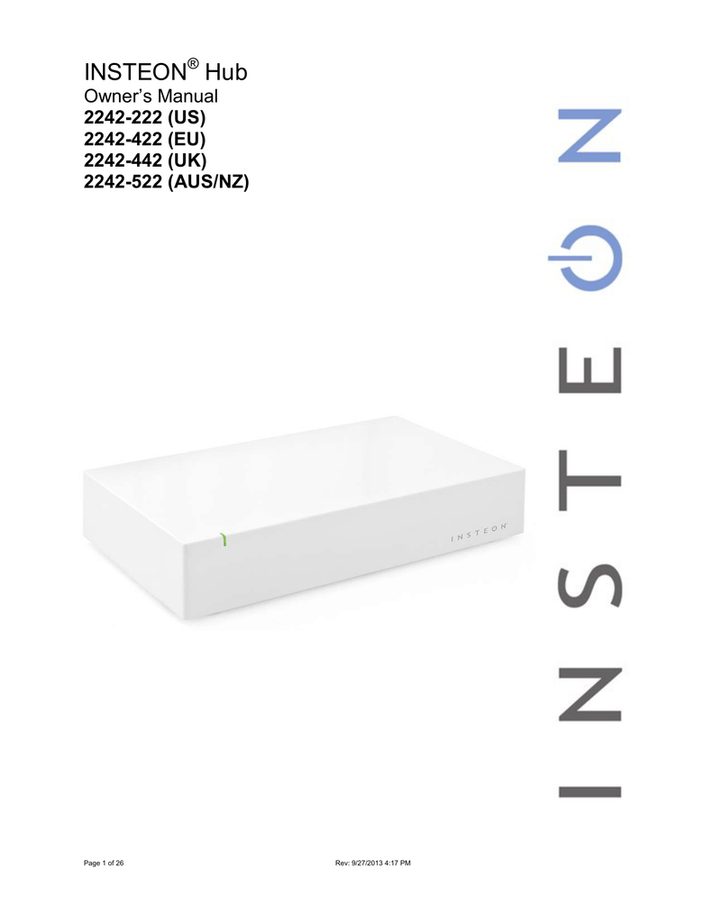 INSTEON 2242 442 Owner s Manual Manualzz
