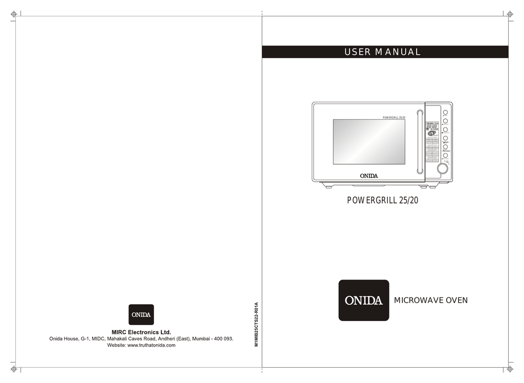 Onida POWERGRILL 20 User manual Manualzz