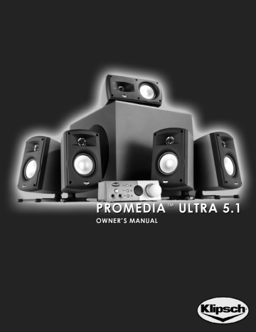 Klipsch ProMedia Ultra 5.1 Computer Speaker System Owner's Manual | Manualzz