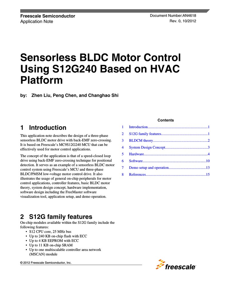 Application Circuit For Fairchild Fcm8201 Bldc Motor Controller