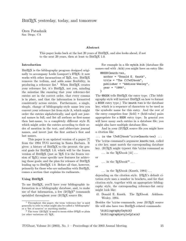 Bibtex Yesterday Today And Tomorrow Manualzz