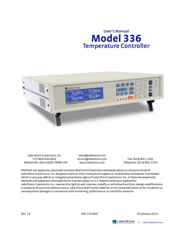 Manual for Model 336 Cryogenic Temperature Controller | Manualzz