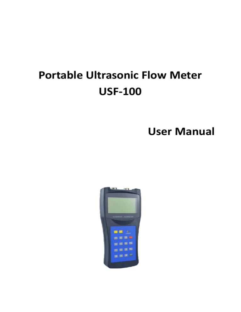 Portable Ultrasonic Flow Meter USF100 User Manual Manualzz