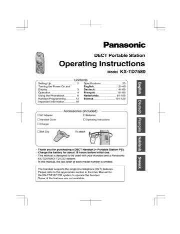 Panasonic KX-TD1232 Operating Instructions Manual | Manualzz