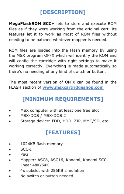 Manual Msx Cartridge Shop Manualzz