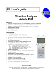 Vibration Analyzer 4100 4101 User's guide