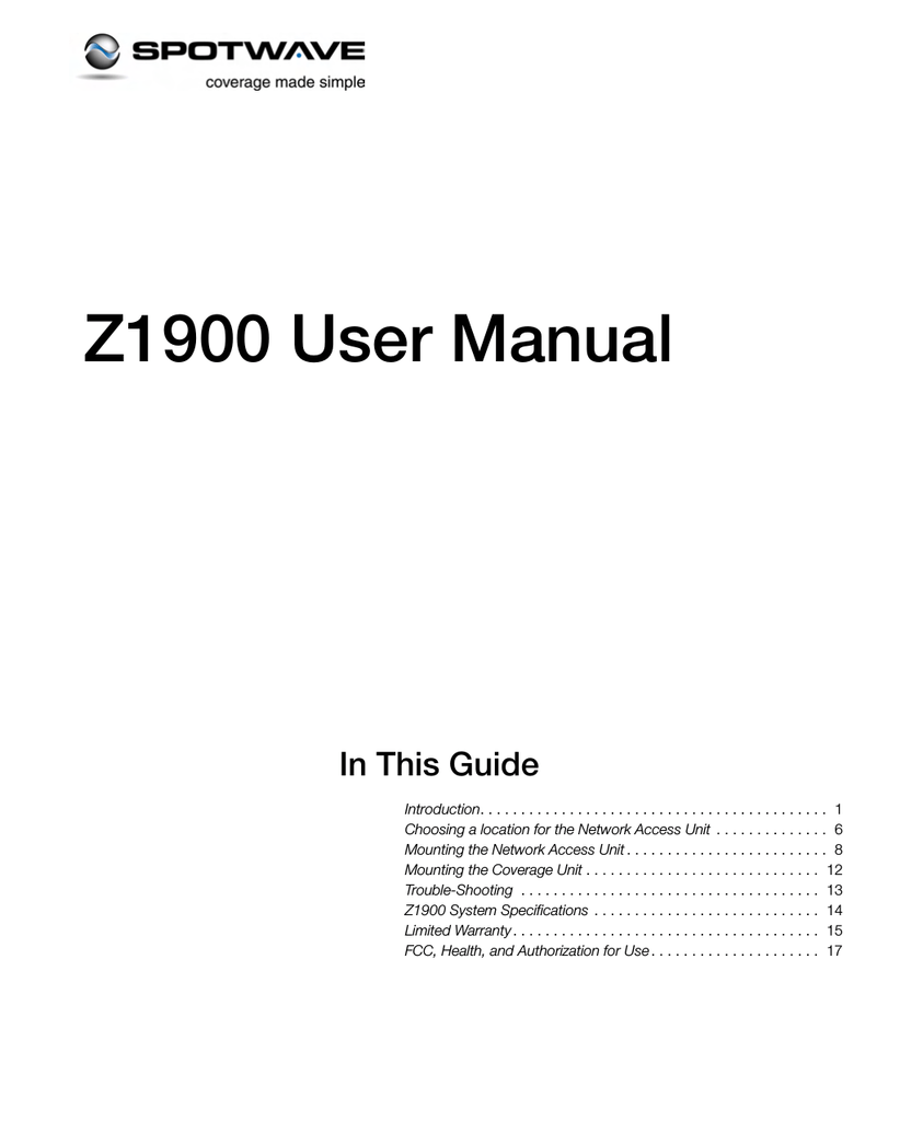 z1900-user-manual-manualzz