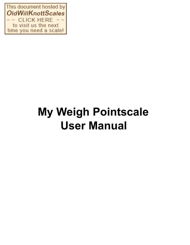 My Weigh Pointscale 5.0, My Weigh