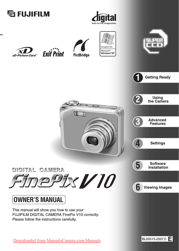 Fujifilm FinePix V10 User`s Manual Manualzz