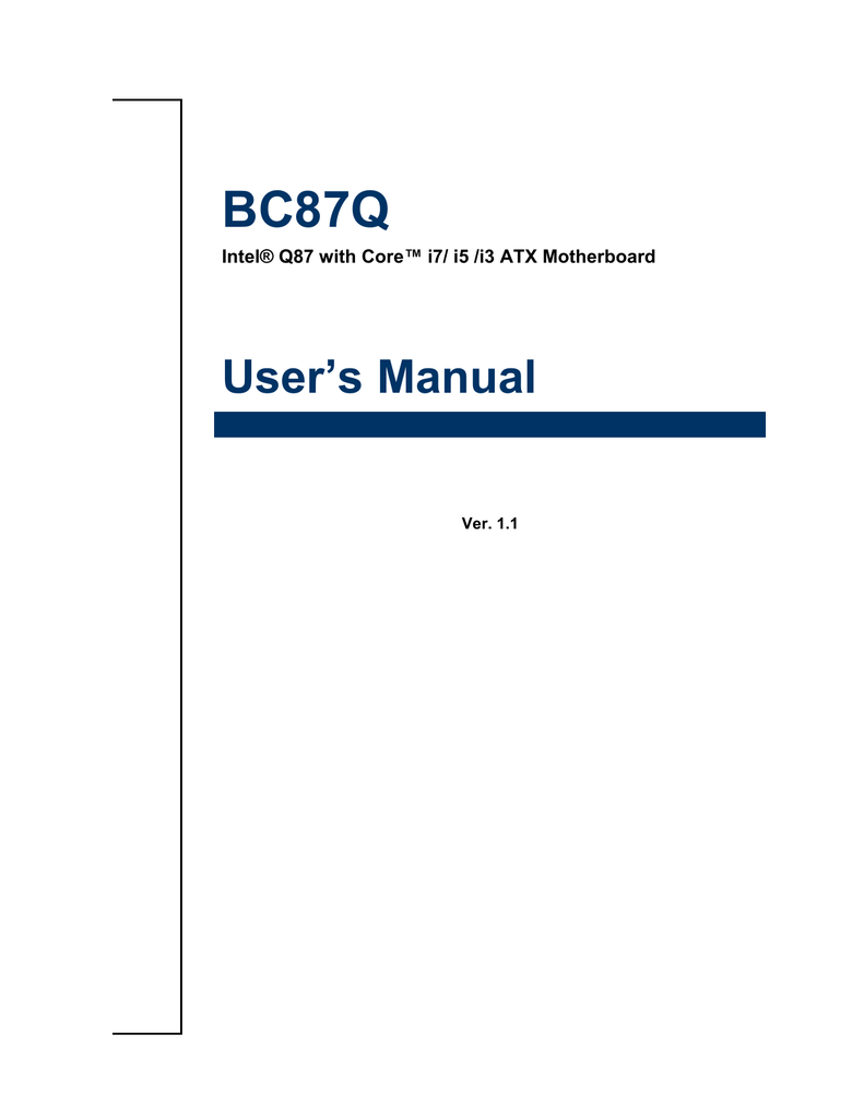 BCM BC87Q User Manual | Manualzz