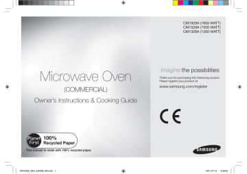 Bartscher 610190 Microwave Samsung CM1929A Instruction Booklet | Manualzz