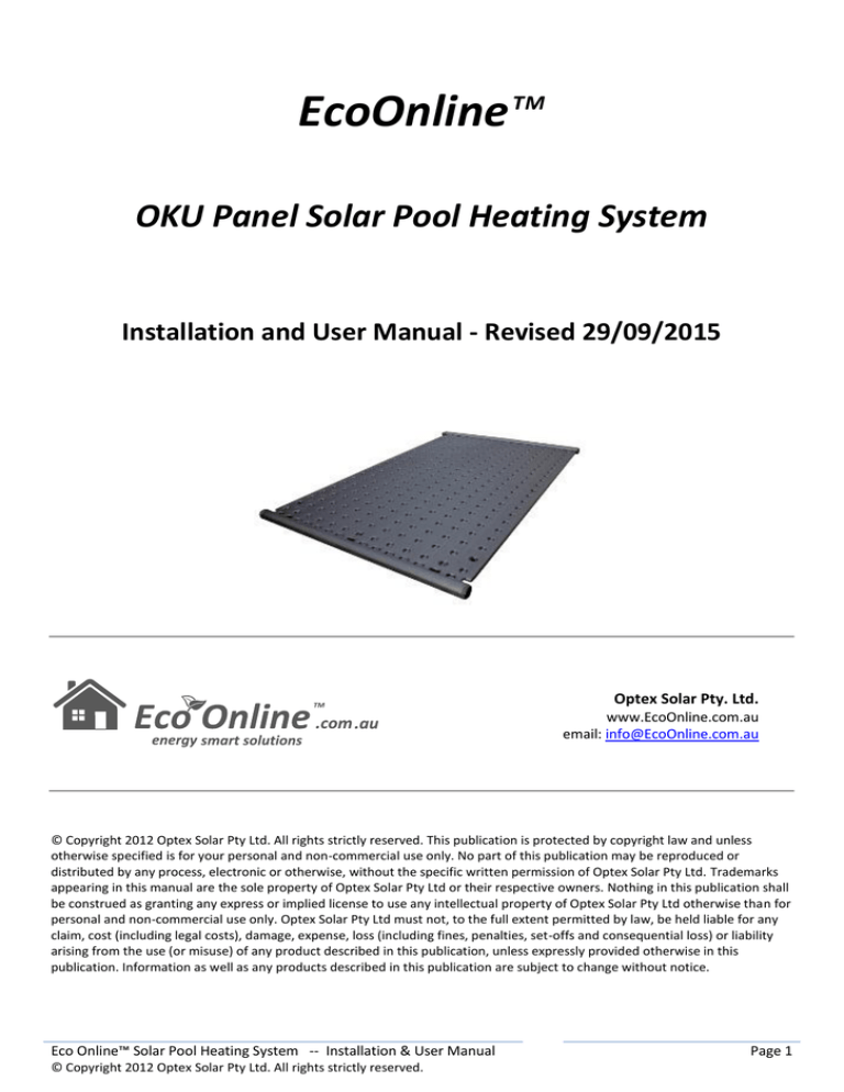 oku solar pool heating panels