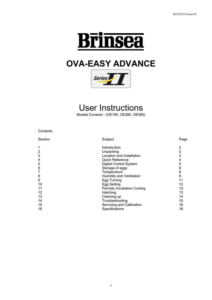 Ova Easy 380 Advance User Manual Manualzz