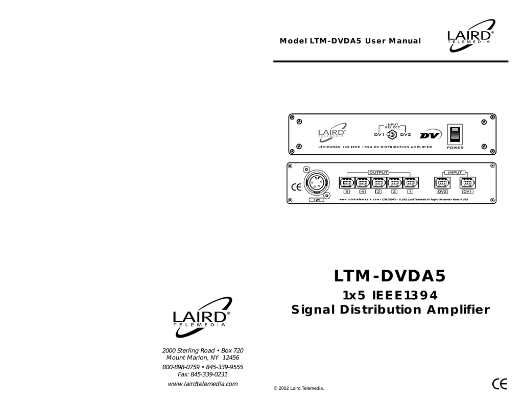 Laird LTM-DVDA5 User manual | Manualzz