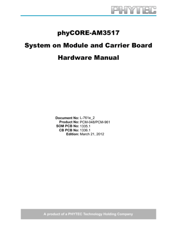 phyCORE-AM3517 Hardware Manual | Manualzz