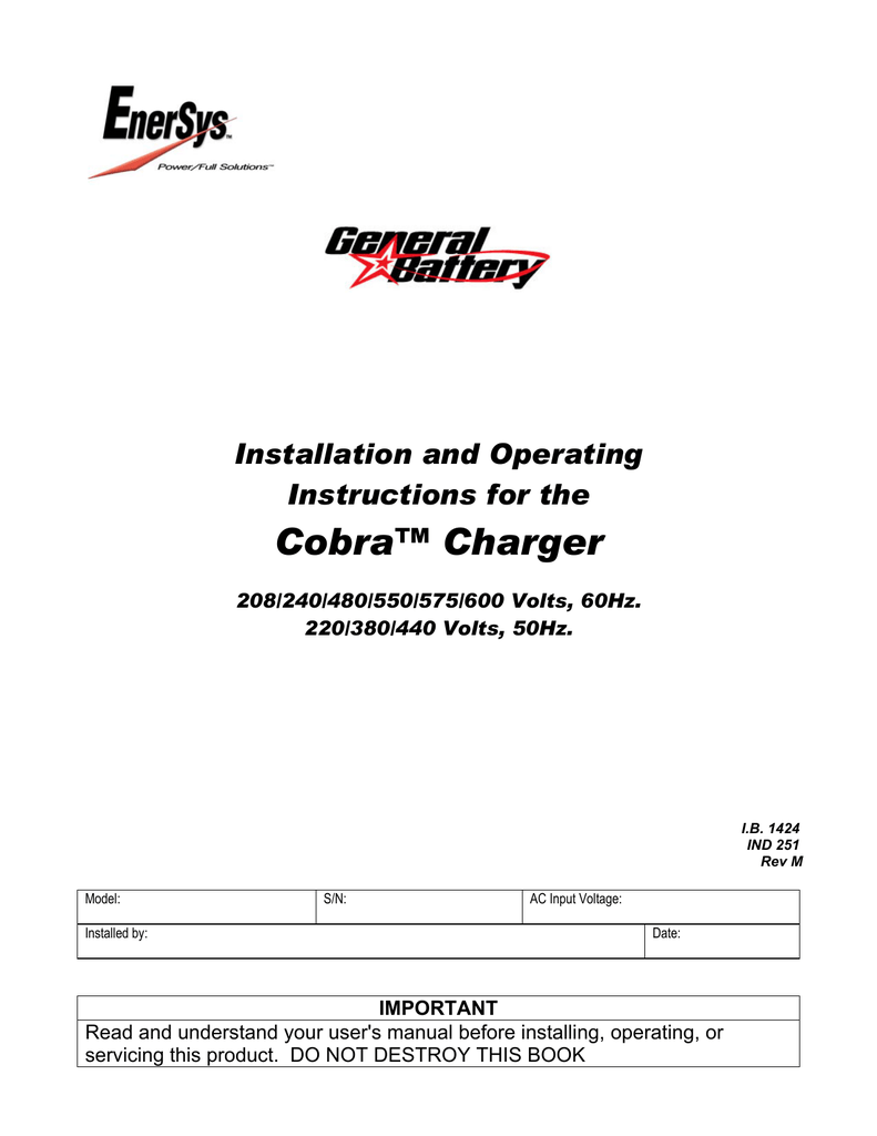 Enesys Inc Cobra Charger Minnesota Industrial Battery Inc Manualzz