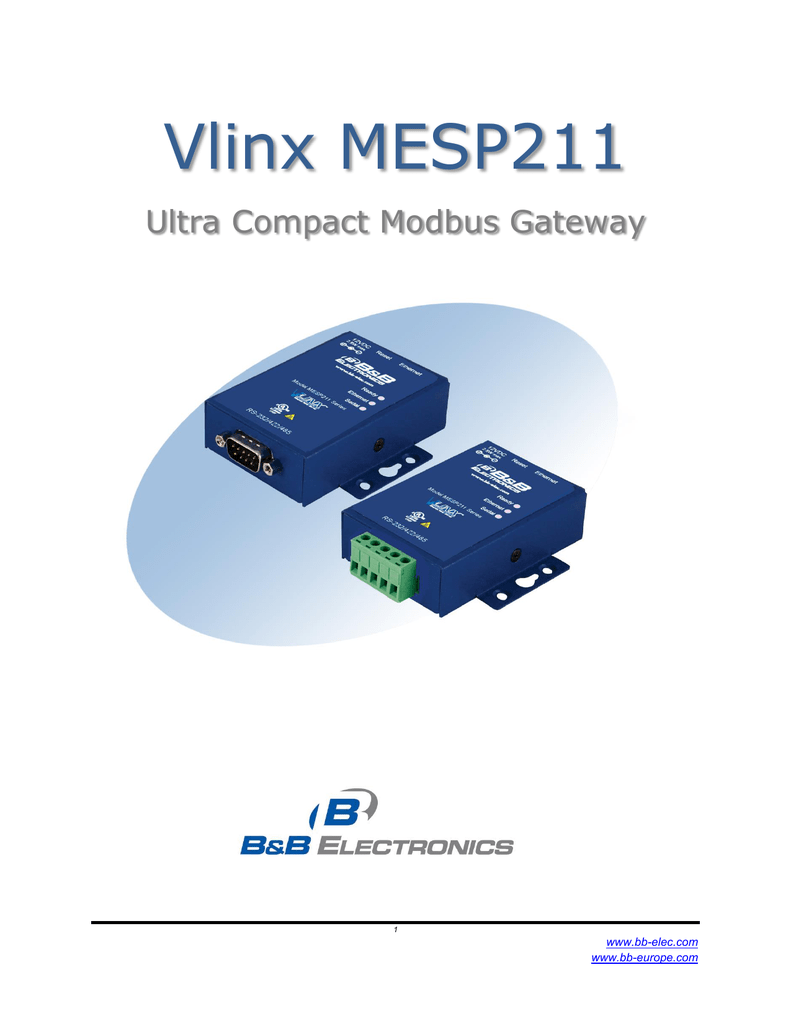 B&B Electronics Vlinx MESP211 Instruction Manual | Manualzz