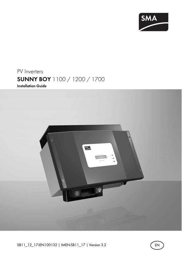 SMA Sunny Boy 1700 Installation manual Manualzz