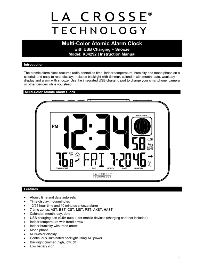 Multi Color Atomic Alarm Clock Manualzz