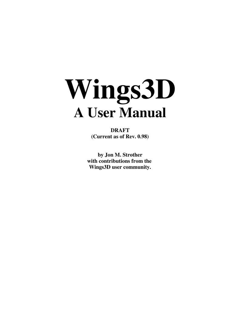 Wings3d A User Manual Manualzz