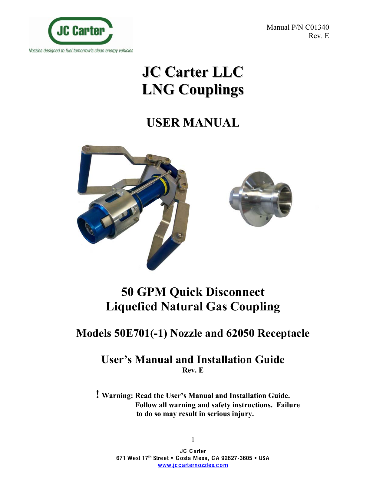 JC Carter LLC LNG Couplings | Manualzz